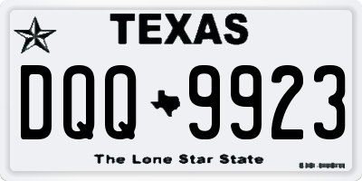TX license plate DQQ9923