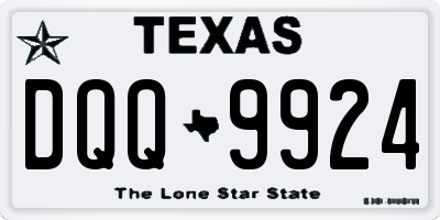 TX license plate DQQ9924