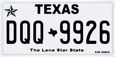 TX license plate DQQ9926