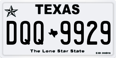 TX license plate DQQ9929