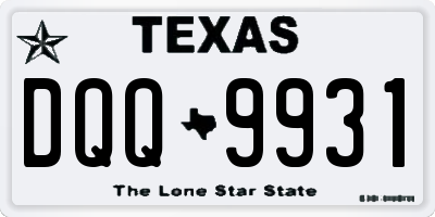 TX license plate DQQ9931
