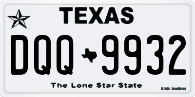 TX license plate DQQ9932