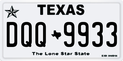 TX license plate DQQ9933