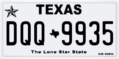 TX license plate DQQ9935