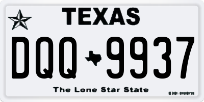 TX license plate DQQ9937