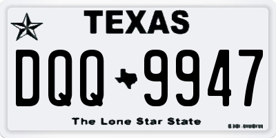 TX license plate DQQ9947