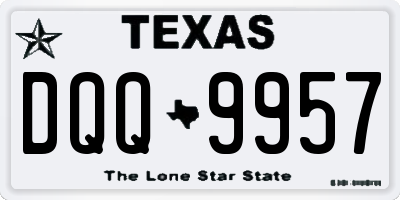 TX license plate DQQ9957