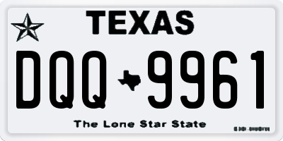 TX license plate DQQ9961