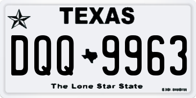 TX license plate DQQ9963