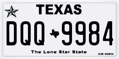 TX license plate DQQ9984