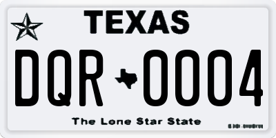 TX license plate DQR0004