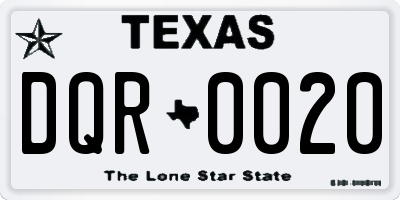 TX license plate DQR0020