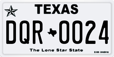 TX license plate DQR0024