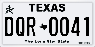TX license plate DQR0041