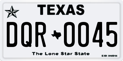 TX license plate DQR0045
