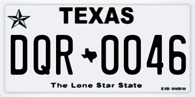TX license plate DQR0046
