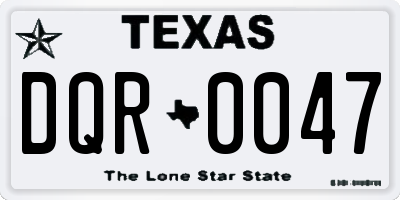 TX license plate DQR0047