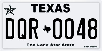 TX license plate DQR0048