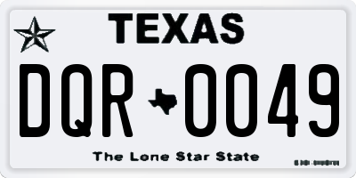 TX license plate DQR0049