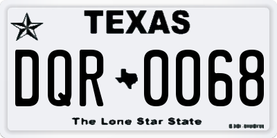 TX license plate DQR0068