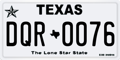TX license plate DQR0076