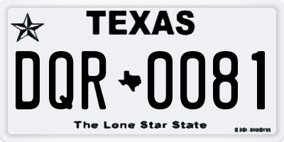 TX license plate DQR0081