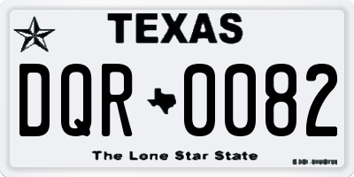 TX license plate DQR0082