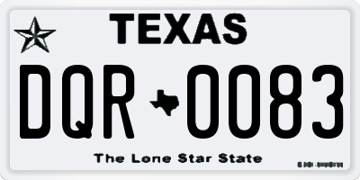 TX license plate DQR0083