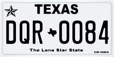TX license plate DQR0084