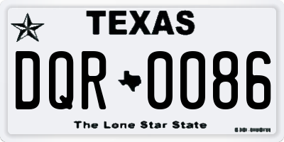 TX license plate DQR0086
