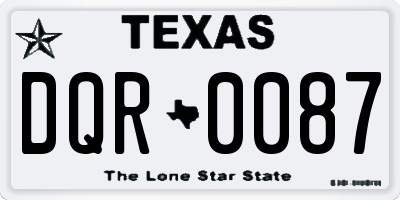 TX license plate DQR0087