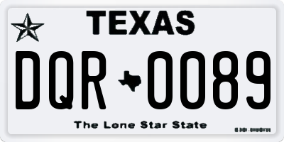 TX license plate DQR0089