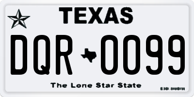 TX license plate DQR0099