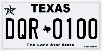 TX license plate DQR0100