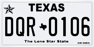 TX license plate DQR0106