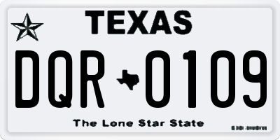 TX license plate DQR0109