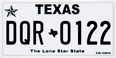 TX license plate DQR0122