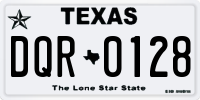 TX license plate DQR0128