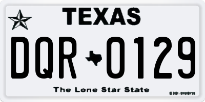 TX license plate DQR0129