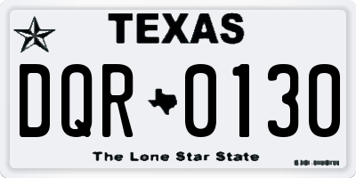 TX license plate DQR0130