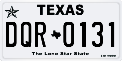 TX license plate DQR0131