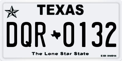 TX license plate DQR0132