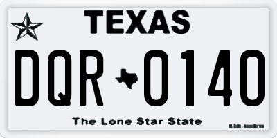 TX license plate DQR0140