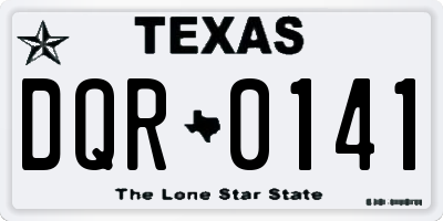TX license plate DQR0141