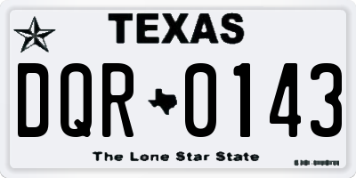 TX license plate DQR0143