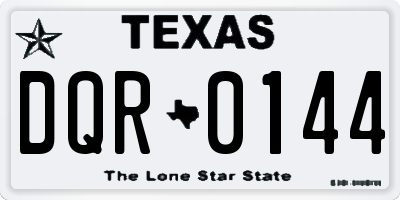 TX license plate DQR0144