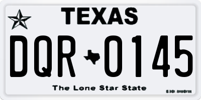 TX license plate DQR0145