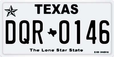 TX license plate DQR0146