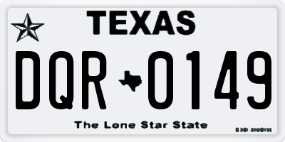TX license plate DQR0149