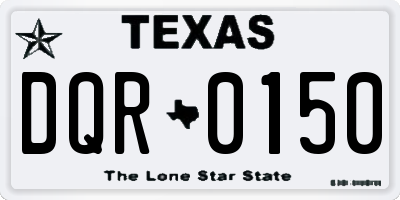 TX license plate DQR0150